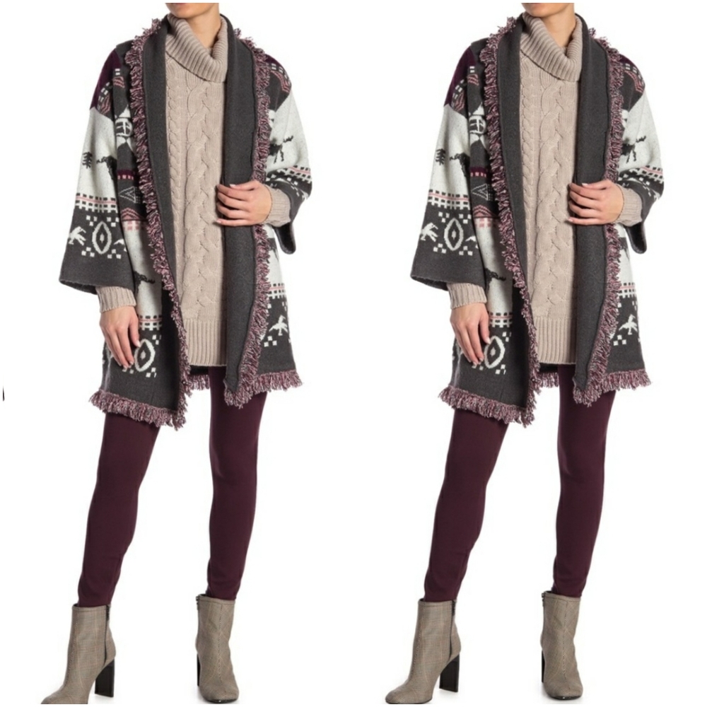 Romeo & Juliet Boho Chic Oversized Shawl Cardigan - Picture 2 of 5